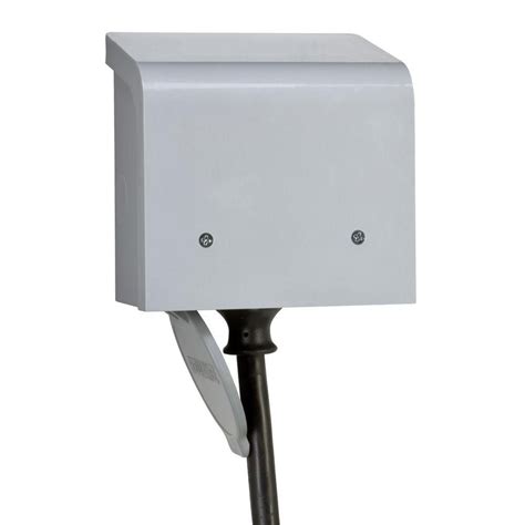 reliance controls 50 amp non-metallic power inlet box|50 amp outdoor receptacle box.